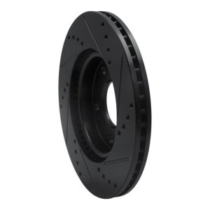 Hyundai Elantra Coupe Brake Rotor (1) - Front Left - R1 Concepts - Drilled & Slotted - Black - `11-`25